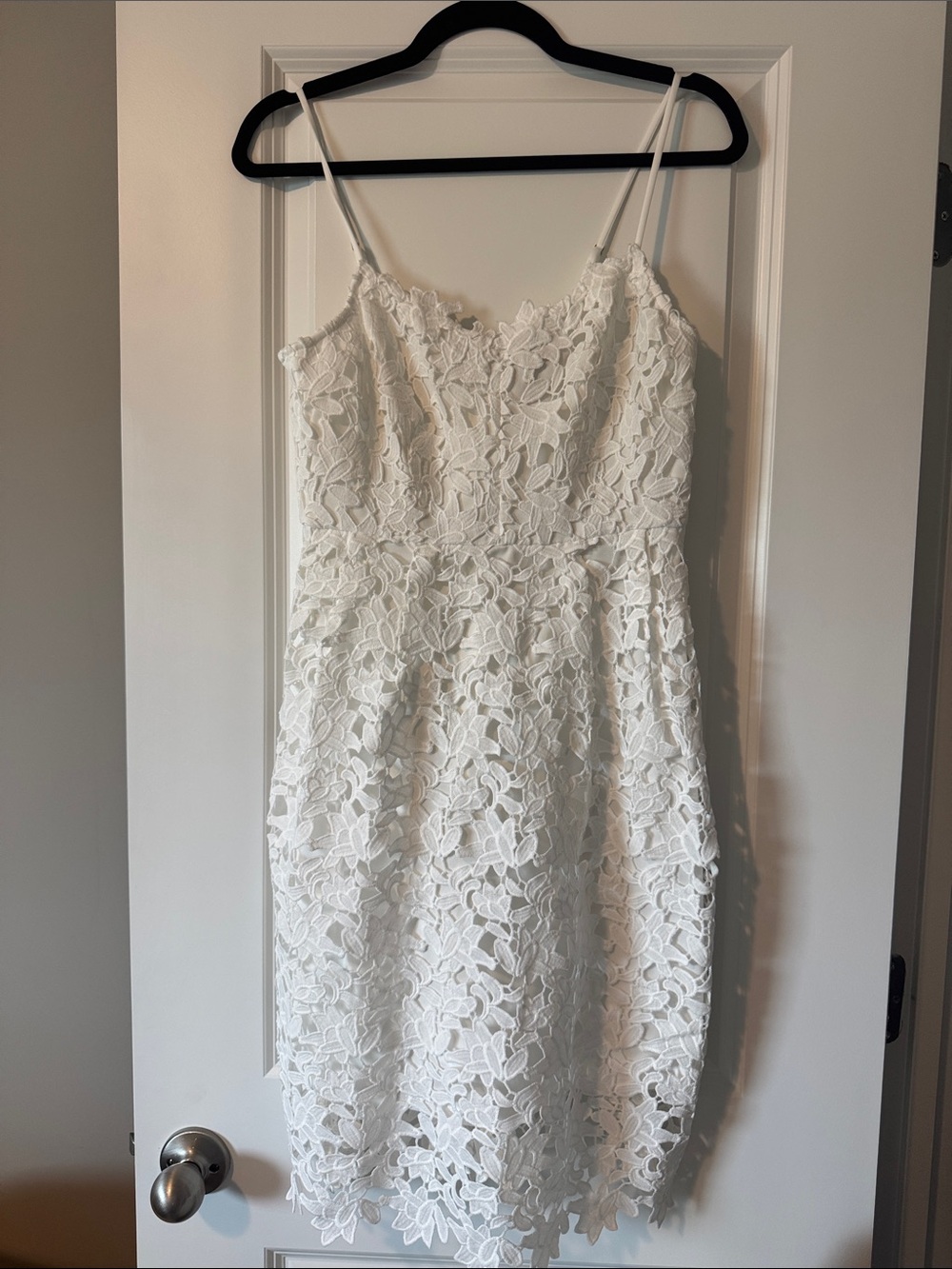 White Lace Strapless Sundress with Spaghetti Straps